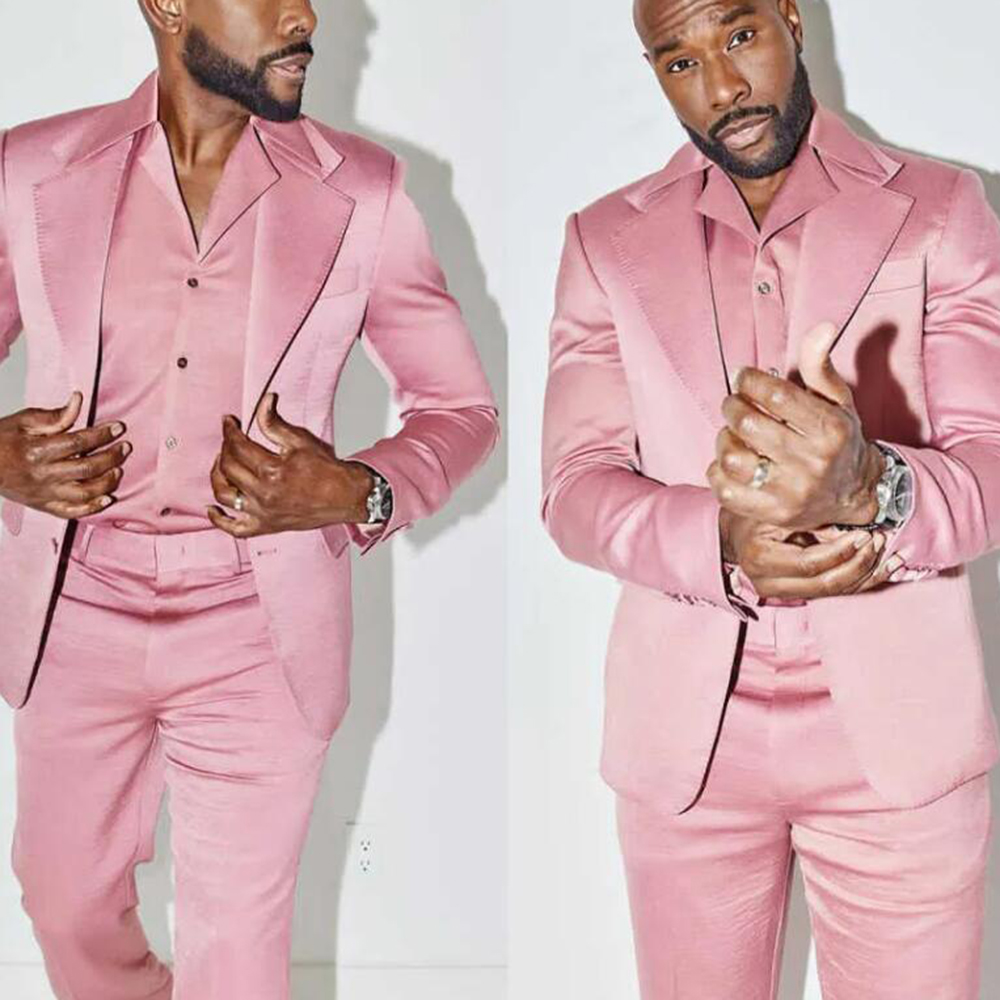 Men Formal Wear Pink - Classic Pink Wedding Tuxedos 2 Piece