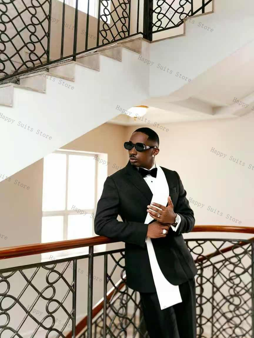 Formal Wear For Men Black Suit - Black White Men Suit Set 2