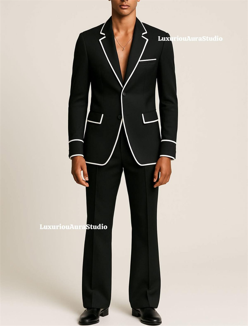 Formal Wear For Men Black Suit - Designer Black Men Suit Set 2