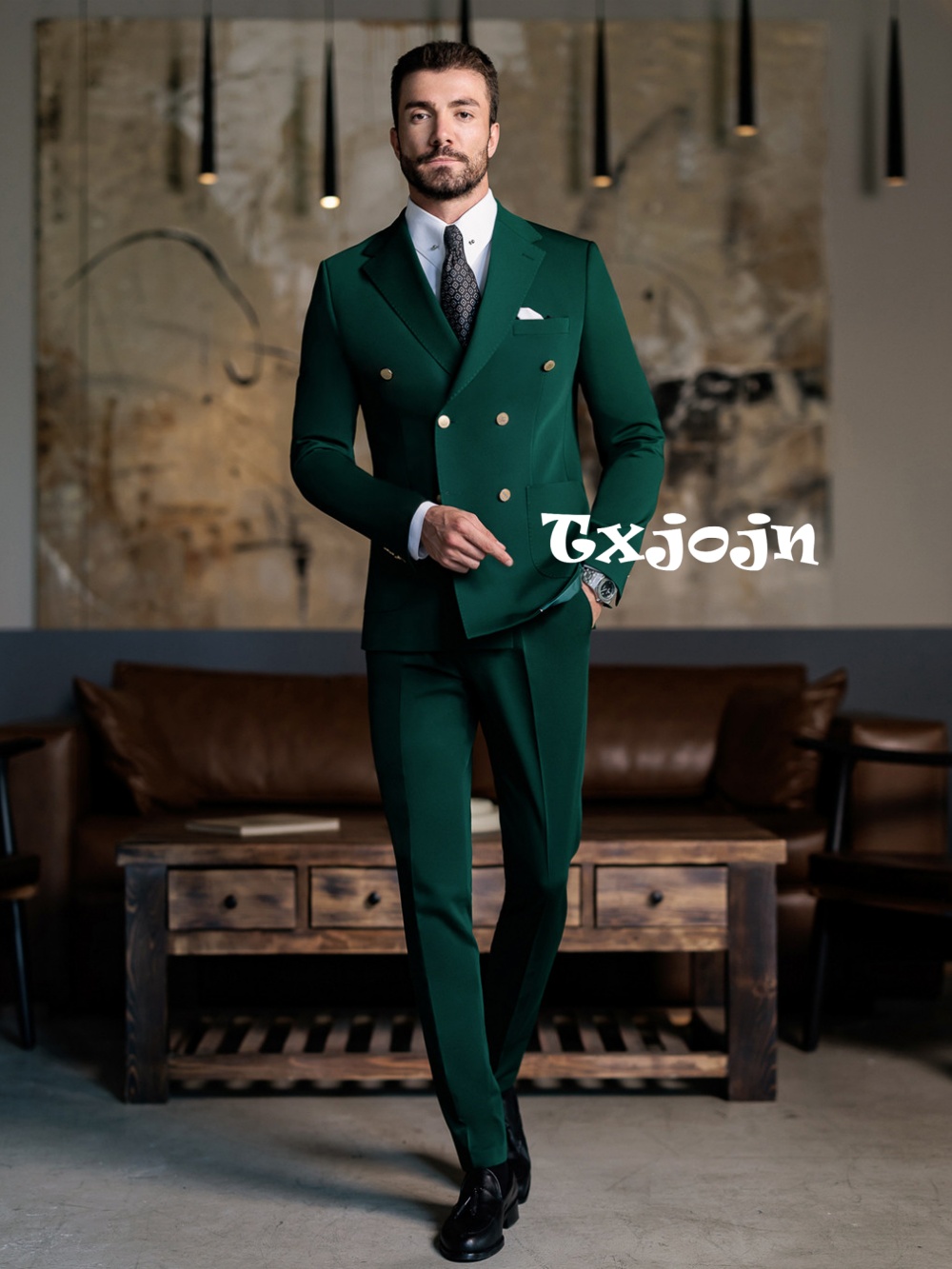 Elegant Formal Men'S Wear - Green Formal Man Slim Fit Suits