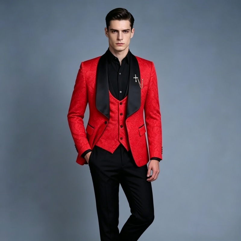 Men's Pink & White Slim Fit Th - огляд і ціна Men Formal Wear Pink
