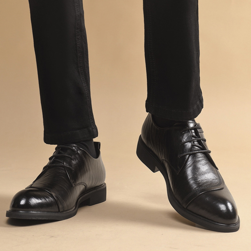 Leather Oxford Shoes With Meta - огляд і ціна Men Formal Party Wear Dress