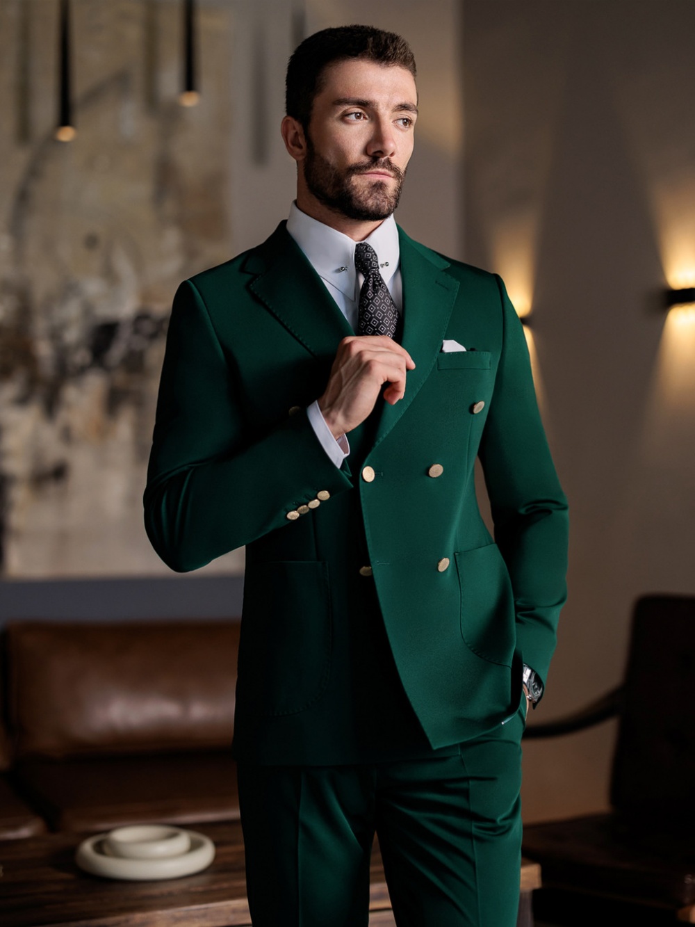 Green Formal Man Slim Fit Suit - огляд і ціна Elegant Formal Men'S Wear