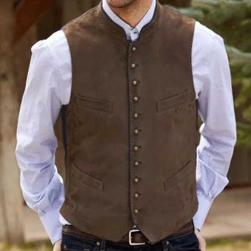 Men Vest Coffee Suede Velvet S - огляд і ціна Men Formal Wear Outfits