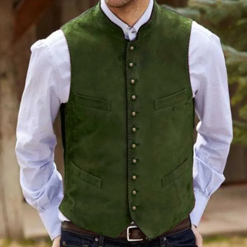 Men Vest Coffee Suede Velvet S - огляд і ціна Men Formal Wear Outfits