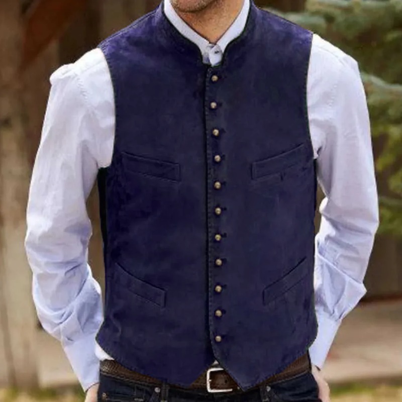 Men Vest Coffee Suede Velvet S - огляд і ціна Men Formal Wear Outfits