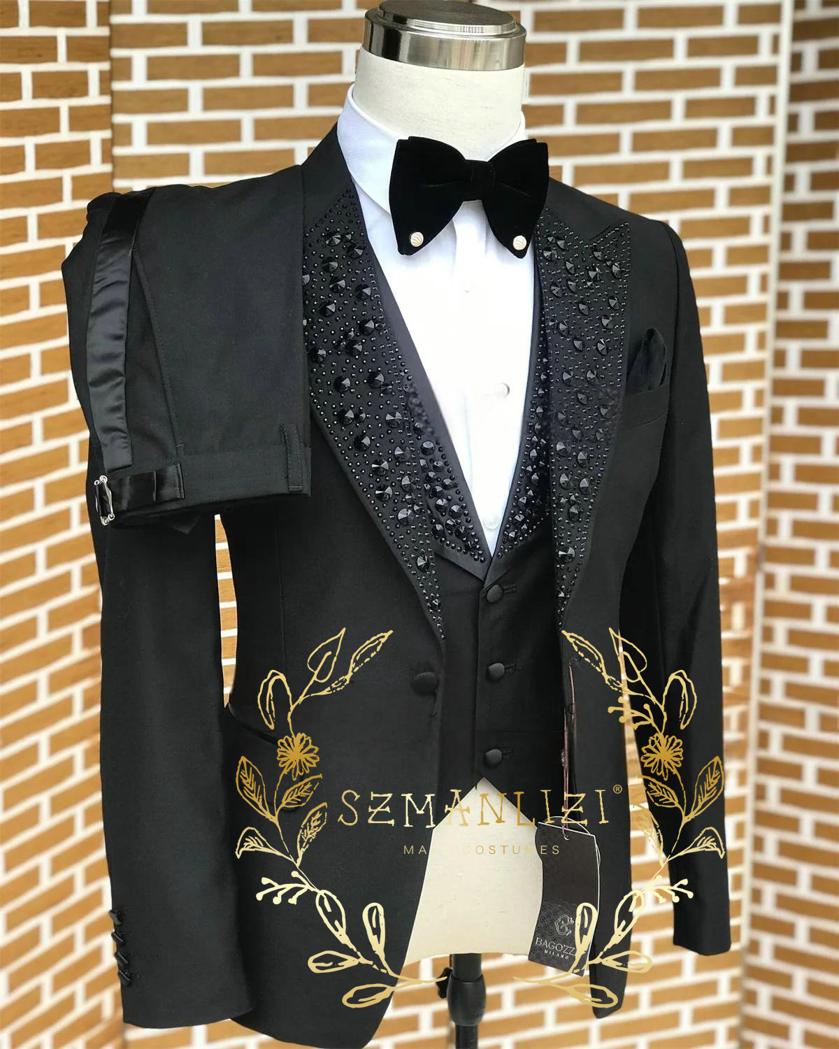 Black Men Suits Luxury Stone C - огляд і ціна Formal Wear For Men Black Suit