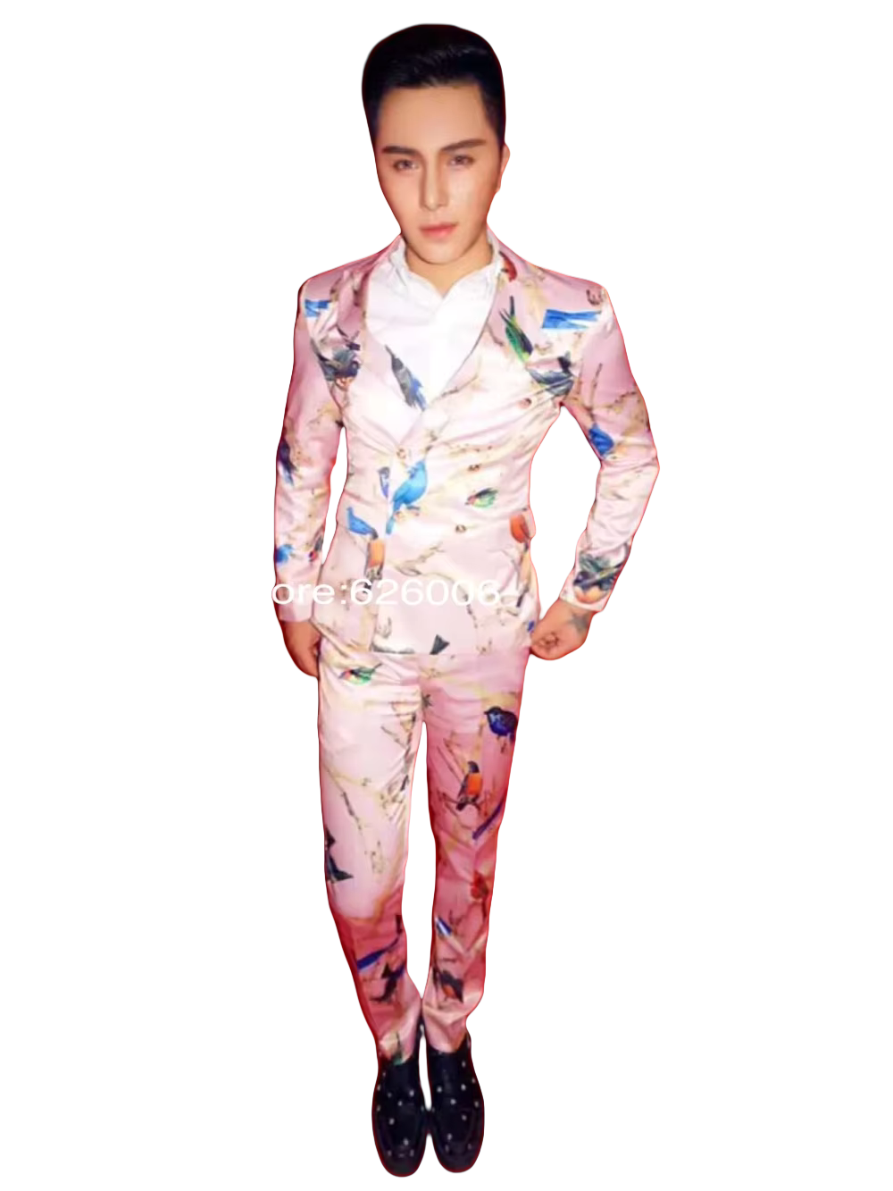 Men's Fashion Flower Pink Bird - огляд і ціна Men Formal Wear Pink
