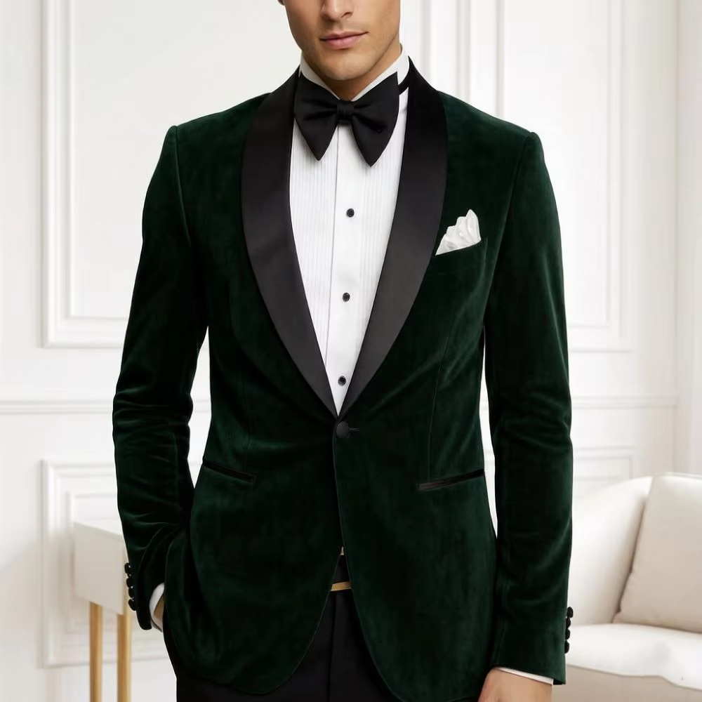 Men Velvet Blazer Slim Fit Sui - огляд і ціна Formal Wear For Men Black Suit