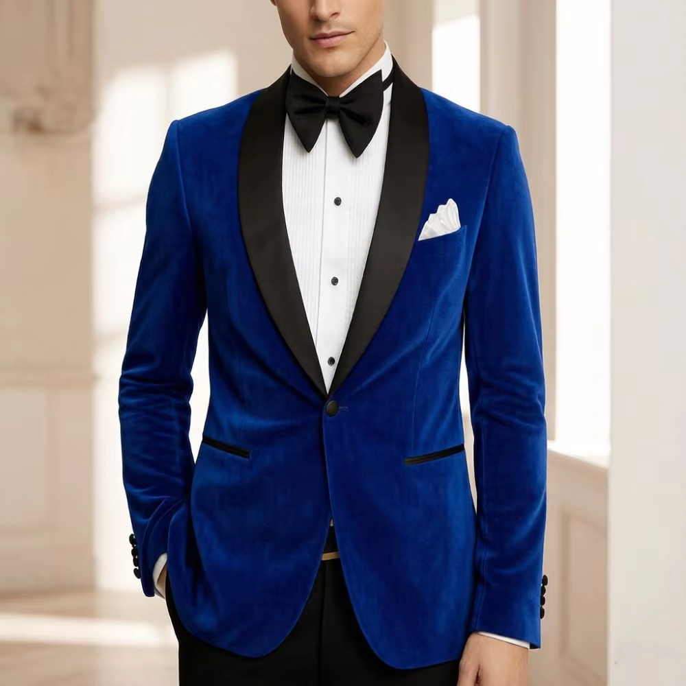 Men Velvet Blazer Slim Fit Sui - огляд і ціна Formal Wear For Men Black Suit