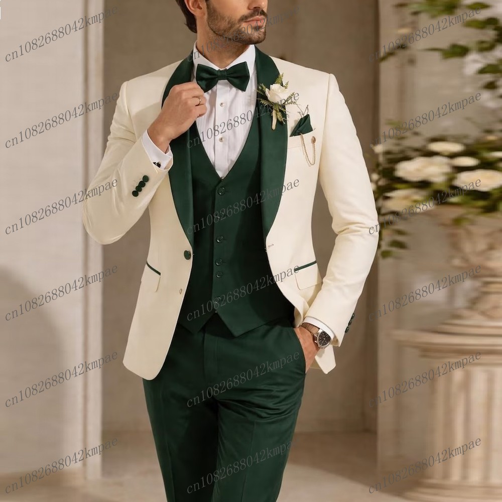 New Ivory And Dark Green Forma - огляд і ціна Men Formal Wear Vest
