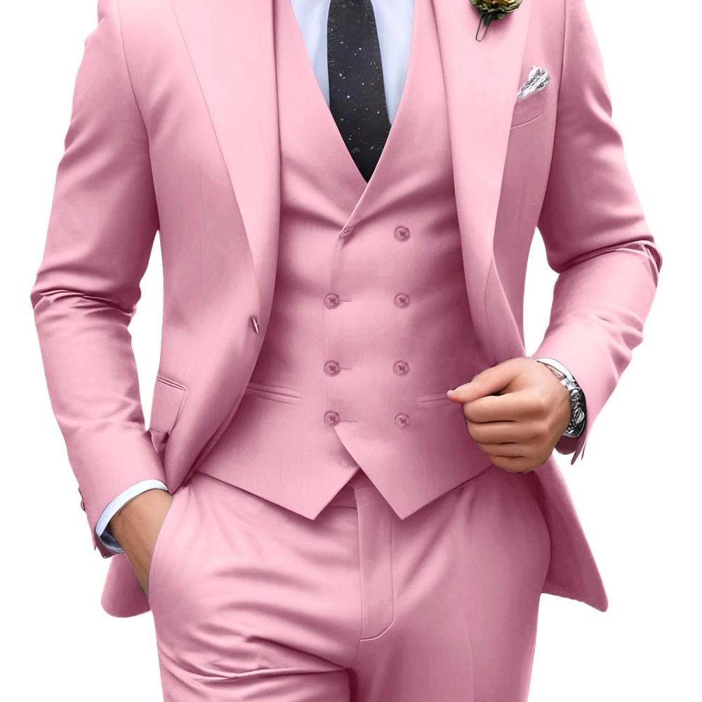 3 Pieces Solid Color Men Suits - огляд і ціна Men Formal Wear Outfits