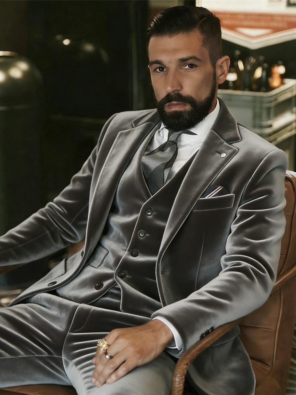 Men's Velvet Suits 3 Pieces Da - огляд і ціна Men Formal Wear Outfits