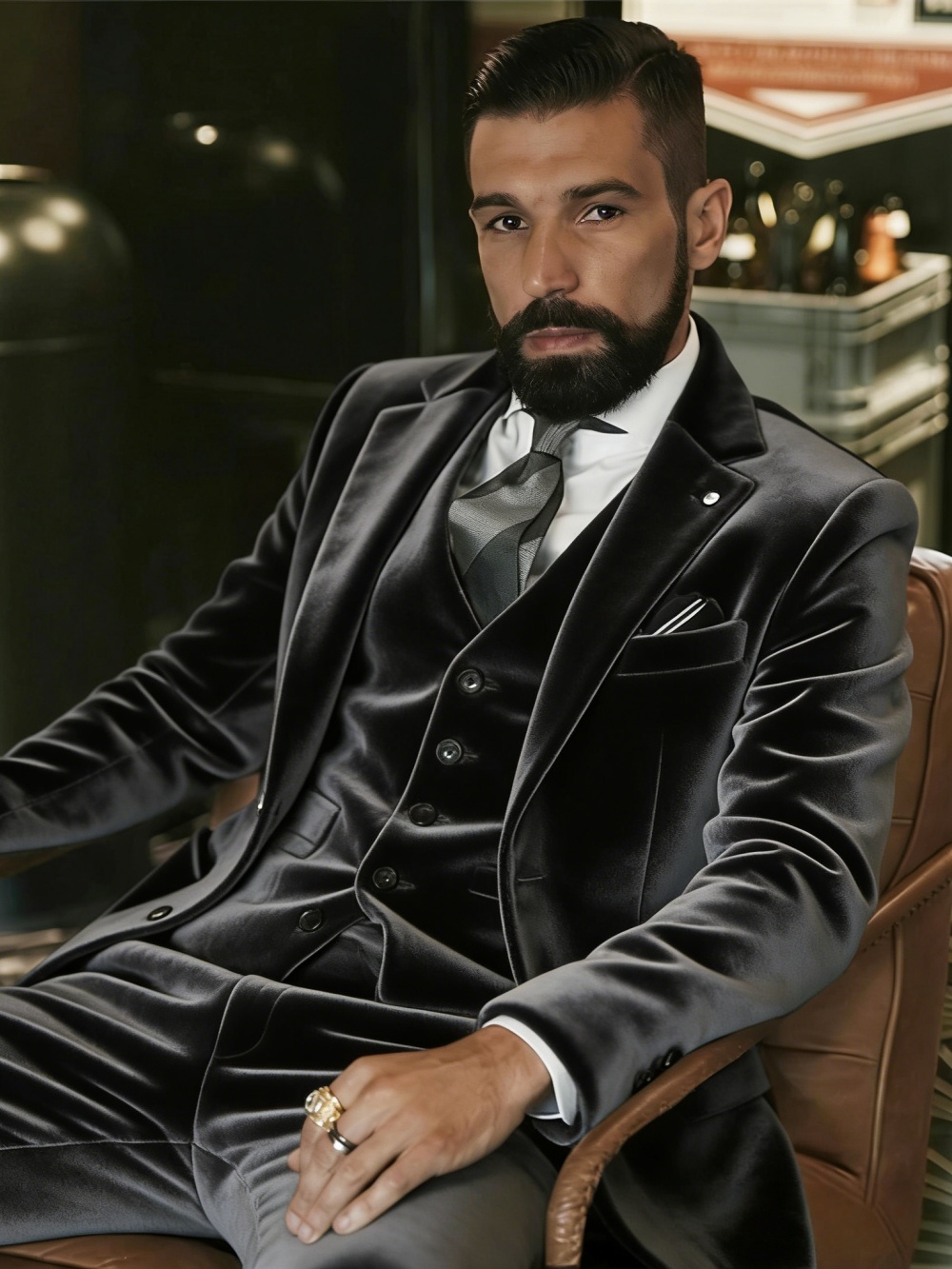 Men's Velvet Suits 3 Pieces Da - огляд і ціна Men Formal Wear Outfits