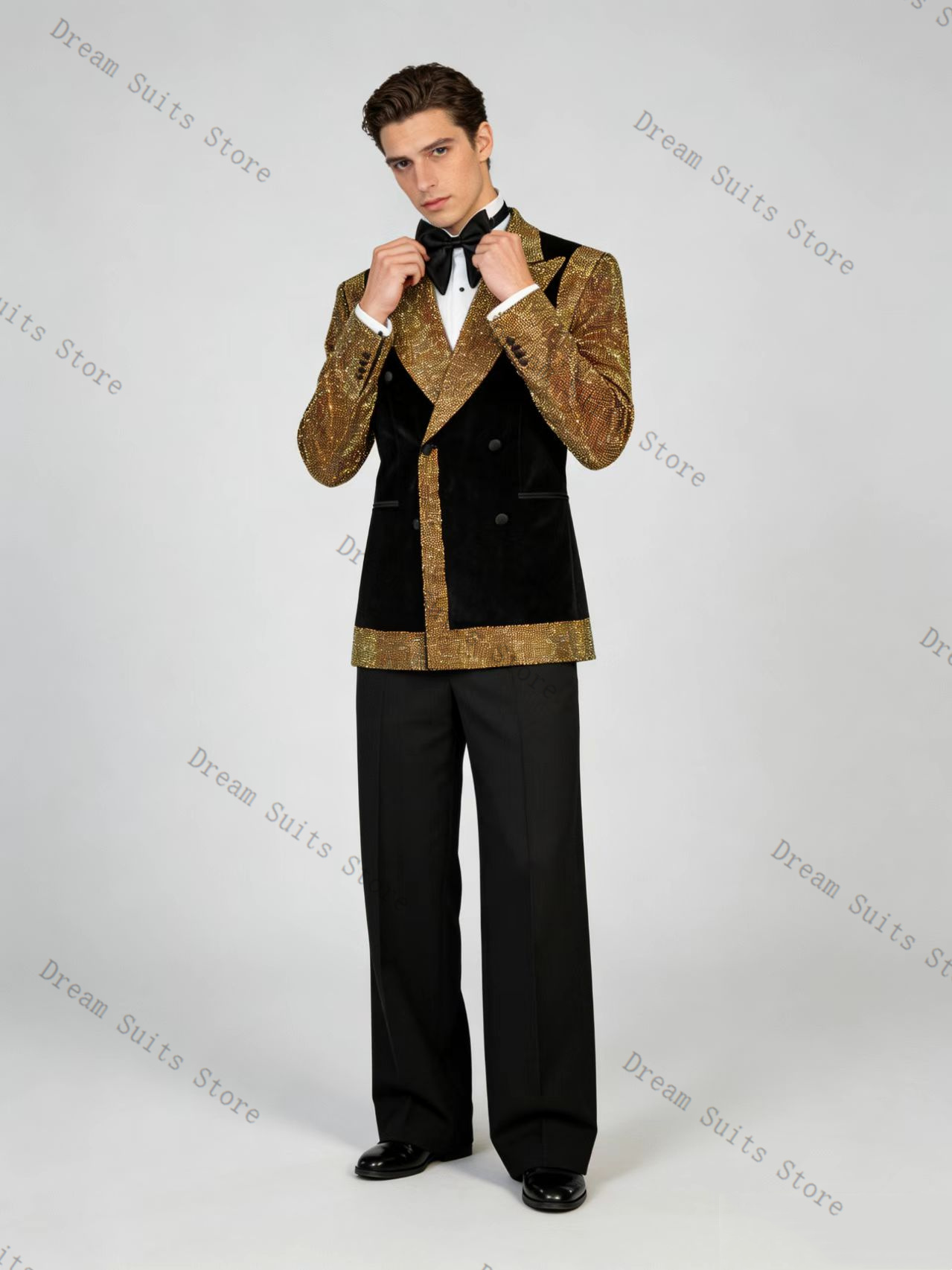 Golden Crystals Men Suit Set 2 - огляд і ціна Formal Wear For Men Black Suit