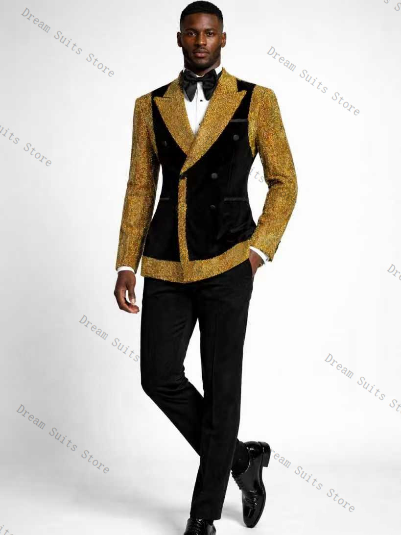 Golden Crystals Men Suit Set 2 - огляд і ціна Formal Wear For Men Black Suit