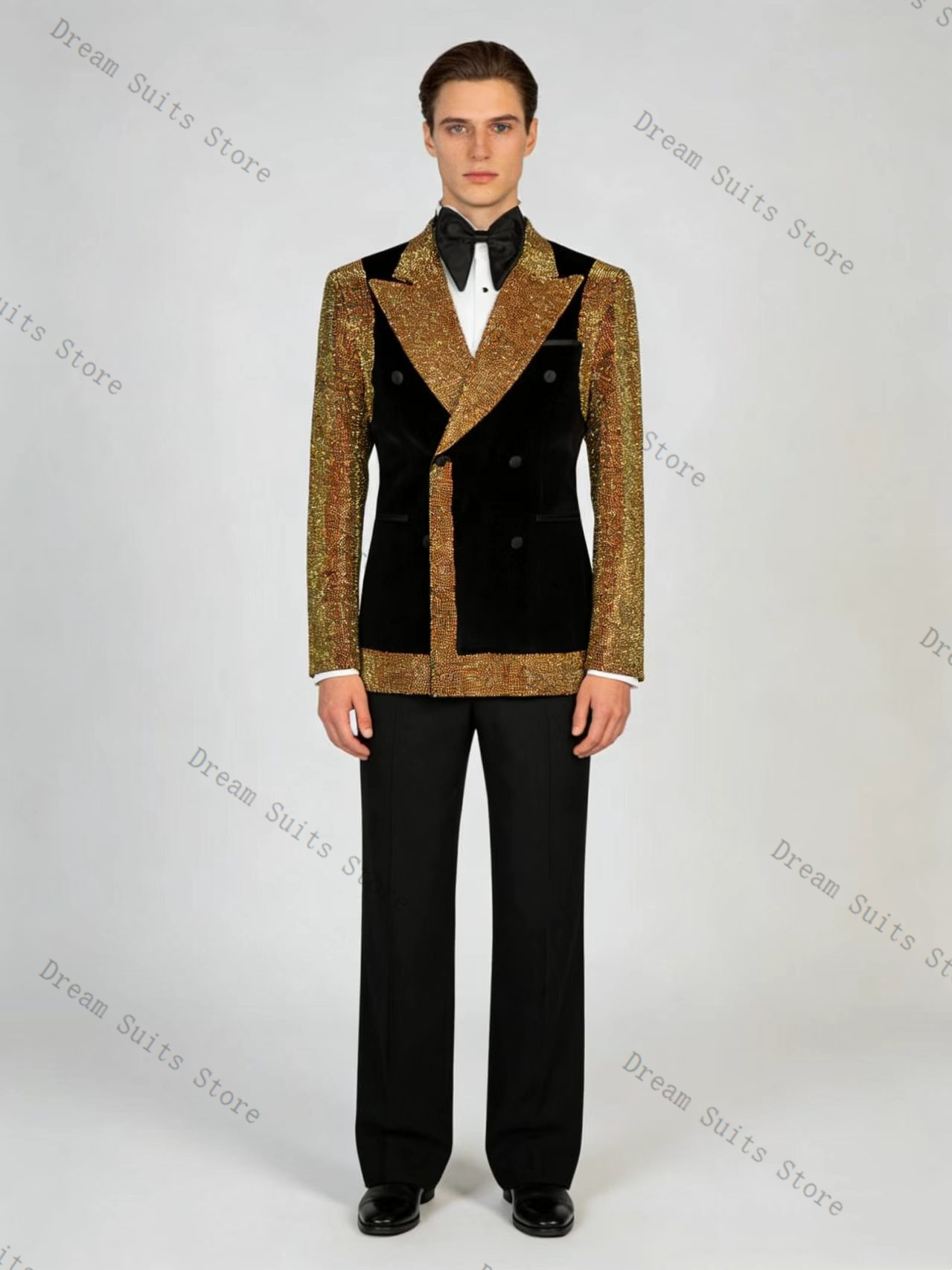 Golden Crystals Men Suit Set 2 - огляд і ціна Formal Wear For Men Black Suit