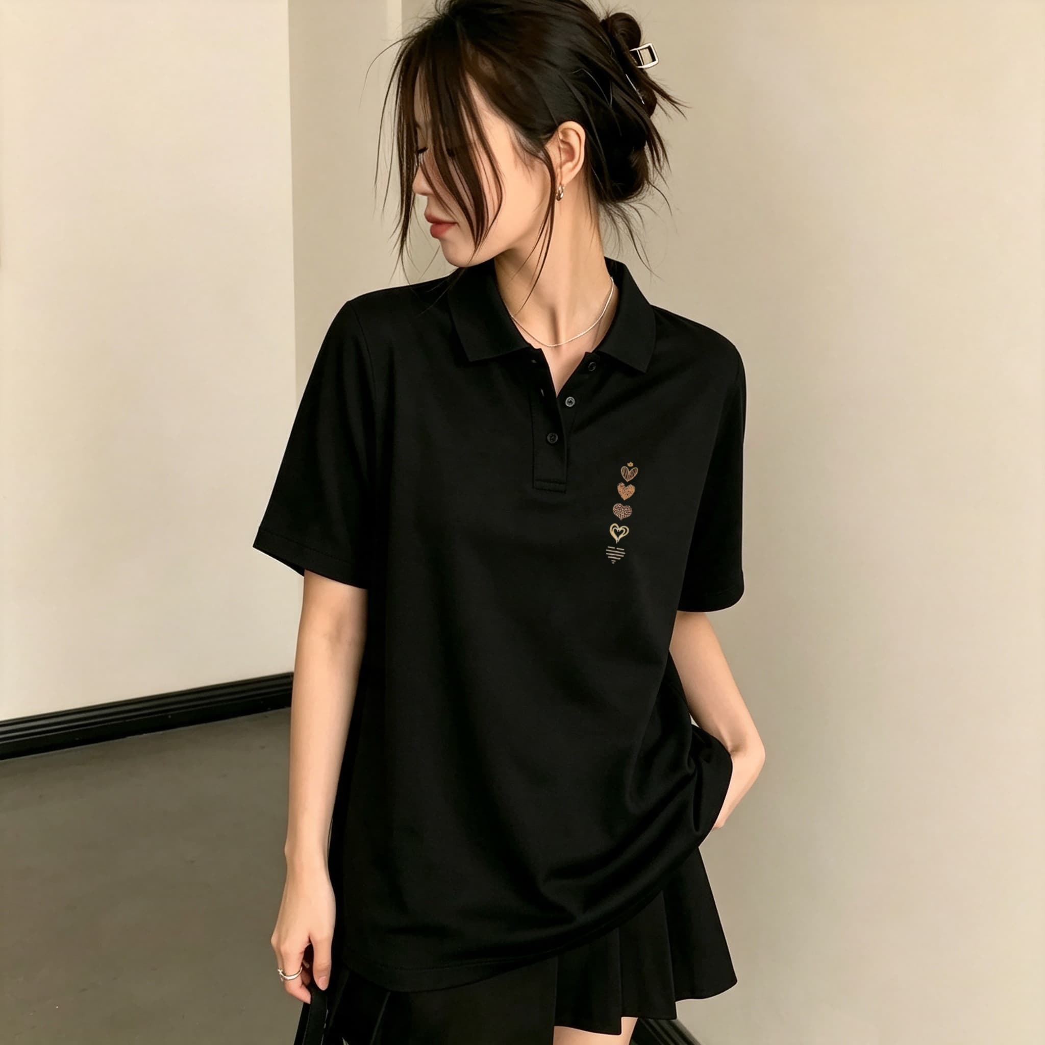 Women's Black Lapel Collar Pol - огляд і ціна Men'S Polo Formal Wear